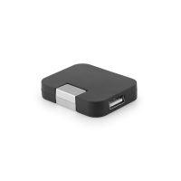 JANNES. HUB 4 USB-A porttal ABS-ből Fekete