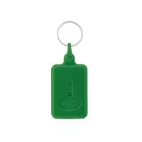 BUS. Érme alakú kulcstartó szupermarket kocsihoz Zöld