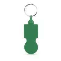 SULLIVAN. Érme alakú kulcstartó szupermarket kocsihoz Zöld