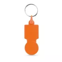 SULLIVAN. Érme alakú kulcstartó szupermarket kocsihoz Narancssárga