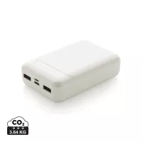 RSC standard újrahasznosított műanyag 10 000 mAh powerbank Fehér