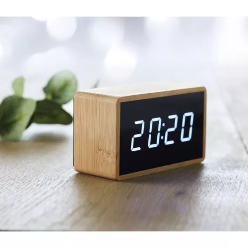 MIRI CLOCK LED ébresztőóra bambusz házzal