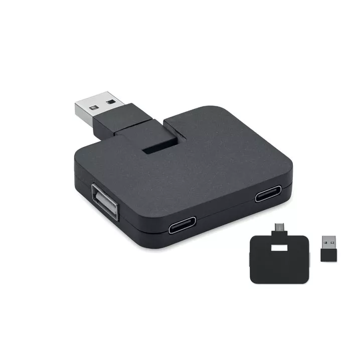 SQUARE-C-4-portos-USB-hub-fekete__653560