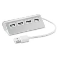 ALUHUB 4 portos USB elosztó vilagos szurke