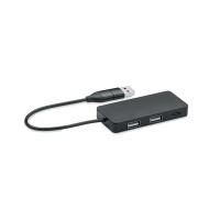 HUB-C 3 portos USB hub, 20 cm kábel Fekete