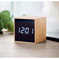 MARA CLOCK LED ébresztőóra bambusz házzal