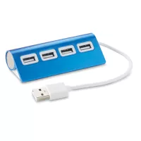 ALUHUB 4 portos USB elosztó Kék