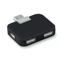 SQUARE 4 portos USB elosztó Fekete