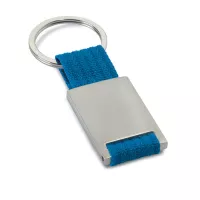 TECH Téglalap alakú fém kulcstartó Kék