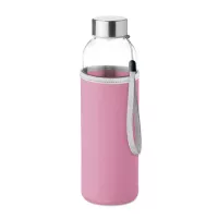 UTAH GLASS Üveg palack tokban 500 ml Rózsaszín