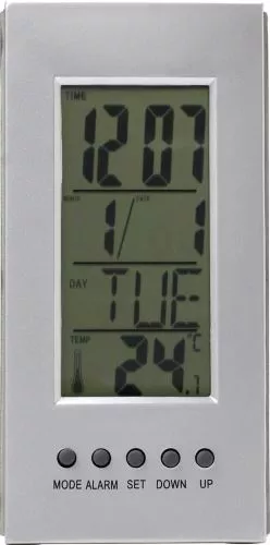 Asztali ébresztőóra/hőmérő/naptár