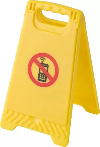 No mobile figyelmeztető tábla, műanyag