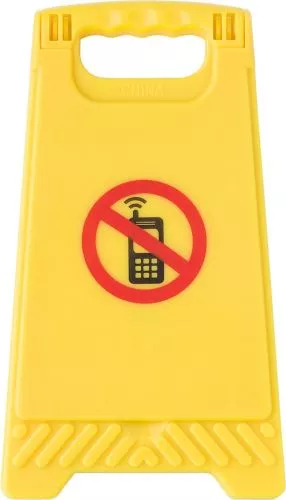 No mobile figyelmeztető tábla, műanyag