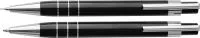 Lakkozott tollkészlet, fekete tollbetéttel, tolltartóval