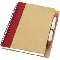 Priestly újrahasznosított jegyzetfüzet tollal Piros