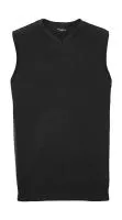 Adults` V-Neck Sleeveless Knitted Pullover Black