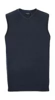 Adults` V-Neck Sleeveless Knitted Pullover French Navy