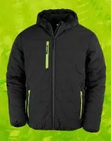 Black Compass Padded Winter Jacket Black/Lime