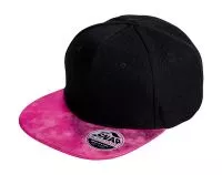 Bronx Glitter Flat Peak Snapback Cap  Black/Pink