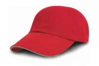 Brushed Cotton Drill Cap Red/Putty