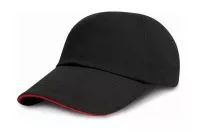 Brushed Cotton Sandwich Cap Black/Red