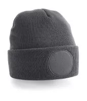 Circular Patch Beanie Graphite Grey