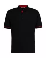 Classic Fit Button Down Contrast Polo Shirt Black/Red