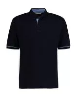 Classic Fit Button Down Contrast Polo Shirt Navy/Light Blue