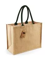 Classic Jute Shopper Natural/Forest Green