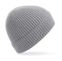 Engineered Knit Ribbed Beanie Light Grey