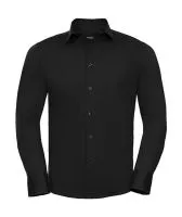 Fitted Long Sleeve Stretch Shirt Black