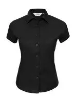Fitted Short Sleeve Blouse Black