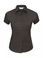 Fitted Short Sleeve Blouse Chocolate