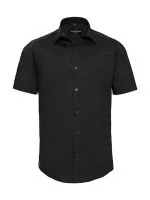 Fitted Short Sleeve Stretch Shirt Black