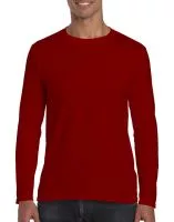 Gildan Mens Softstyle® Long Sleeve Tee Piros