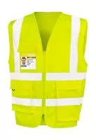 Heavy Duty Polycotton Security Vest Fluorescent Yellow