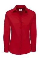 Heritage LSL/women Poplin Shirt Deep Red