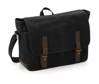 Heritage Waxed Canvas Messenger Black
