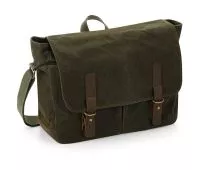 Heritage Waxed Canvas Messenger Olive Green