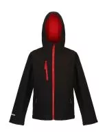 Junior Ablaze 3-Layer Hooded Softshell Black/Classic Red