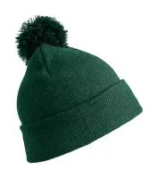 Junior Pom Pom Beanie Bottle Green