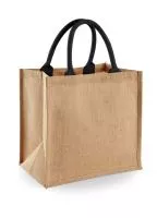 Jute Midi Tote Natural/Black