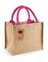 Jute Mini Gift Bag Natural/Fuchsia