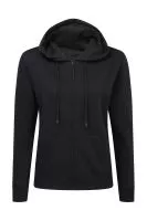 Kapucnis felső Full Zip Women Black