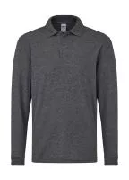 Kids 65/35 Long Sleeve Polo Dark Heather Grey