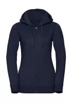 Ladies` Authentic Melange Zipped Hood Sweat Indigo Melange