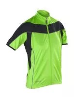 Ladies` Bike Full Zip Top Neon Lime/Black