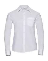 Ladies` Cotton Poplin Shirt LS Fehér
