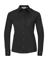Ladies` Cotton Poplin Shirt LS Black