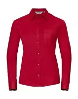 Ladies` Cotton Poplin Shirt LS Classic Red